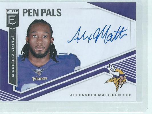 ALEXANDER MATTISON 2018 PANINI ELITE PEN PALS ON-CARD AUTO RC