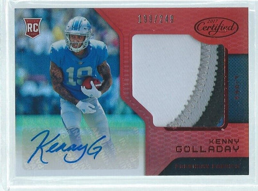 KENNY GOLLADAY 2017 CERTIFIED FRESHMAN FABRIC RED PATCH AUTO RC #D /249