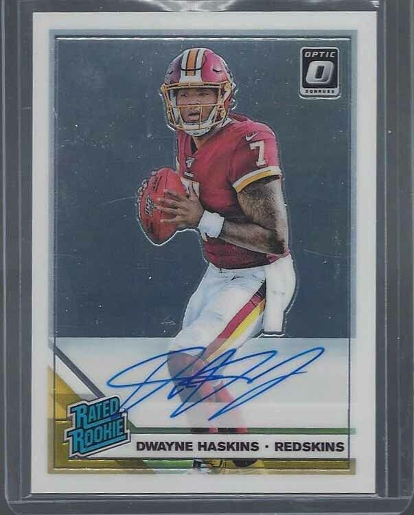 DWAYNE HASKINS 2019 DONRUSS OPTIC RATED ROOKIE ON CARD AUTO RC #D 32/60