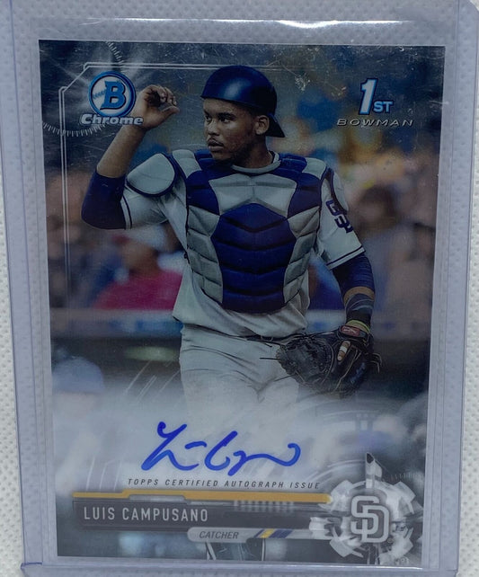 LUIS CAMPUSANO 2017 TOPPS 1ST BOWMAN CHROME PROSPECTS ON CARD AUTO #CDA-LC