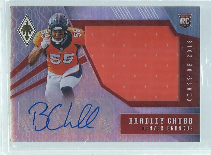 BRADLEY CHUBB 2018 PANINI PHOENIX RED JUMBO JERSEY AUTO RC #D 43/99