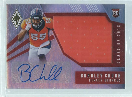 BRADLEY CHUBB 2018 PANINI PHOENIX RED JUMBO JERSEY AUTO RC #D 43/99