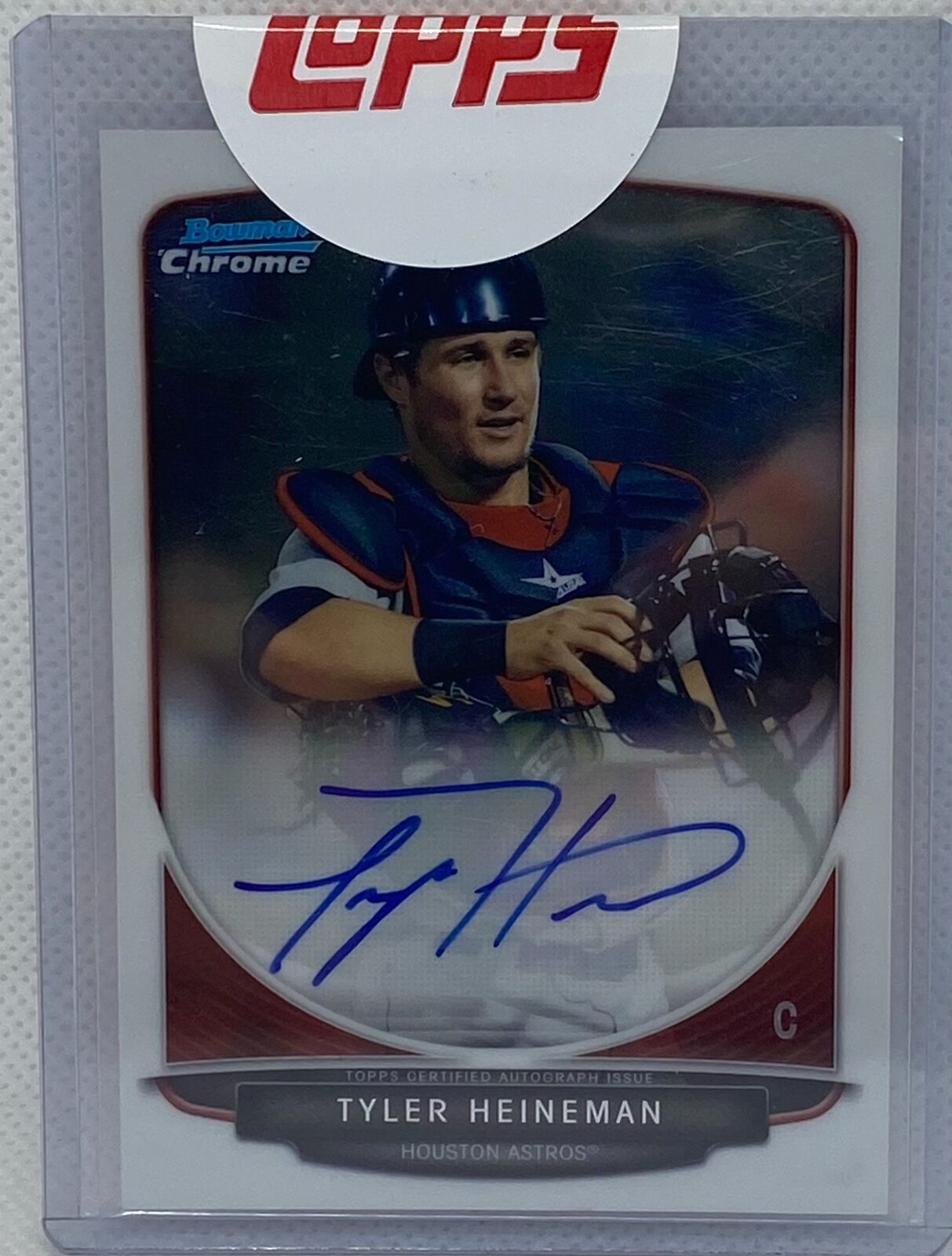 TYLER HEINEMAN 2013 TOPPS 1ST BOWMAN CHROME ON CARD AUTO #BCA-TH