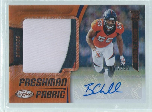 BRADLEY CHUBB 2018 CERTIFIED FRESHMAN 3-COLOR PATCH AUTO ORANGE RC #D 118/299
