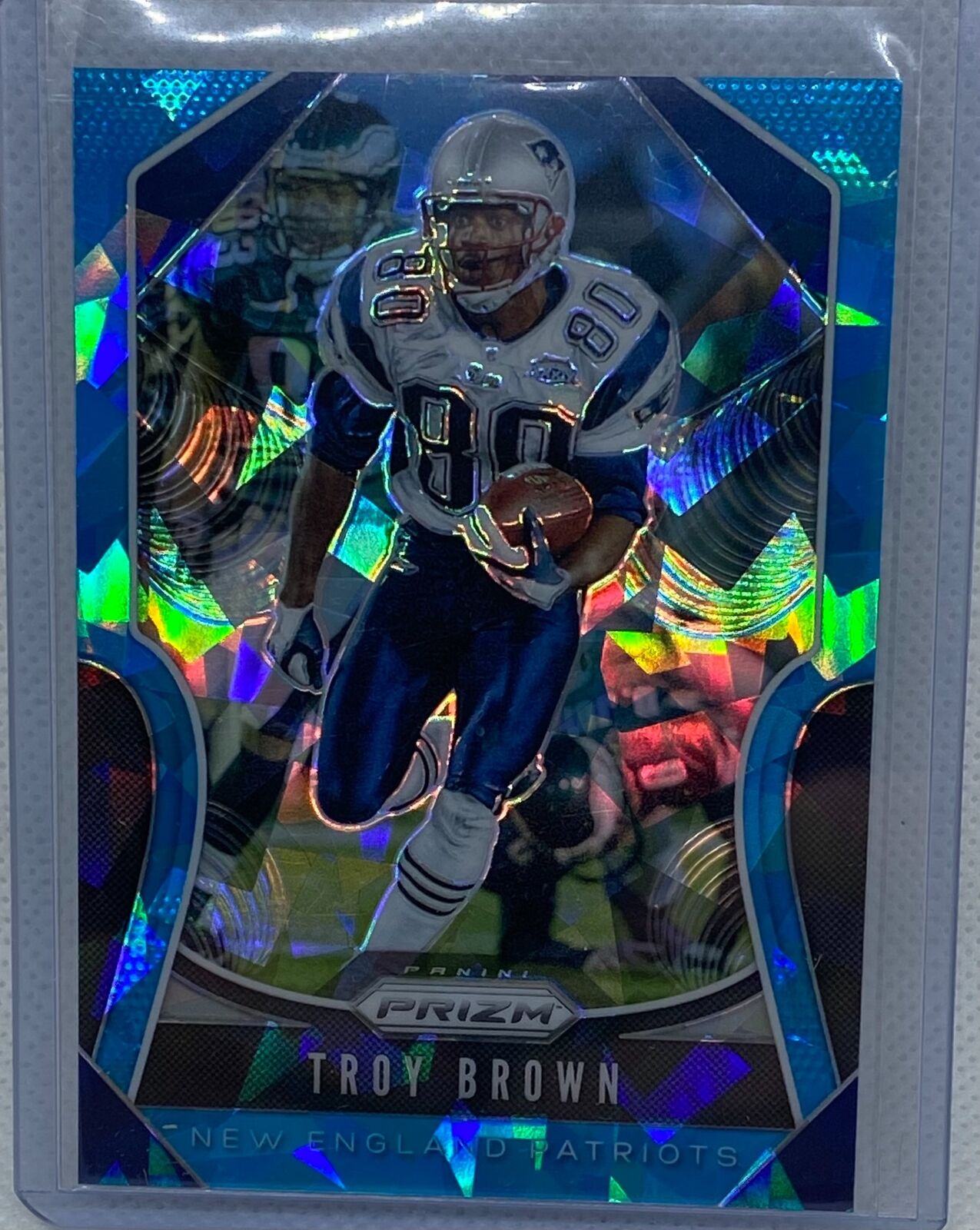 TROY BROWN 2019 PANINI PRIZM BLUE ICE PRIZM #D 32/99