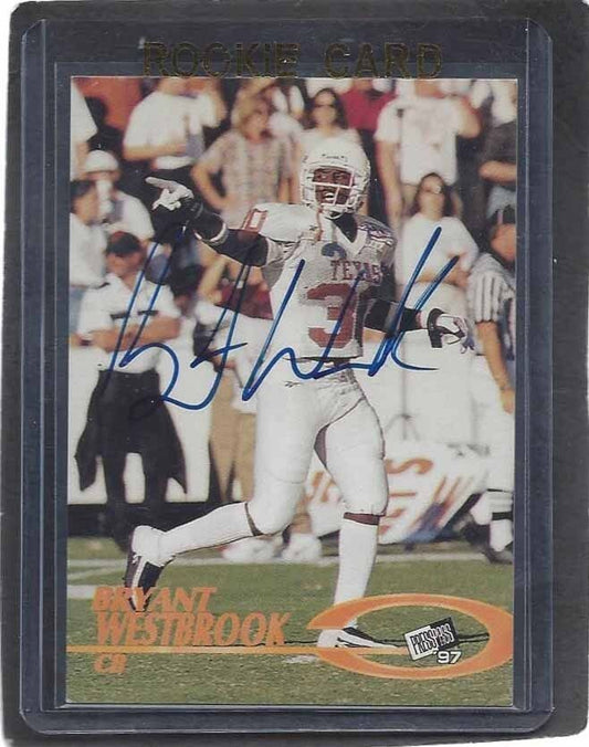 BRYANT WESTBROOK 1997 PRESS PASS TEXAS LONGHORNS ROOKIE ON CARD AUTO RC