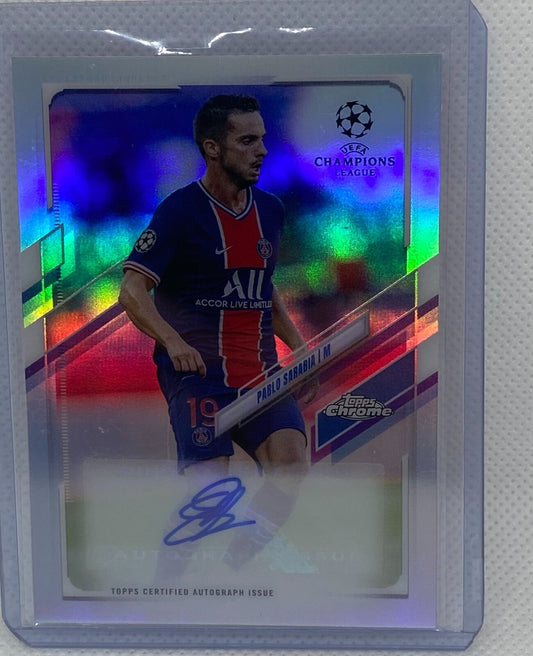 PABLO SARABIA 2020-21 TOPPS CHROME LEAGUE CHAMPIONS REFRACTOR AUTO #CA-PS