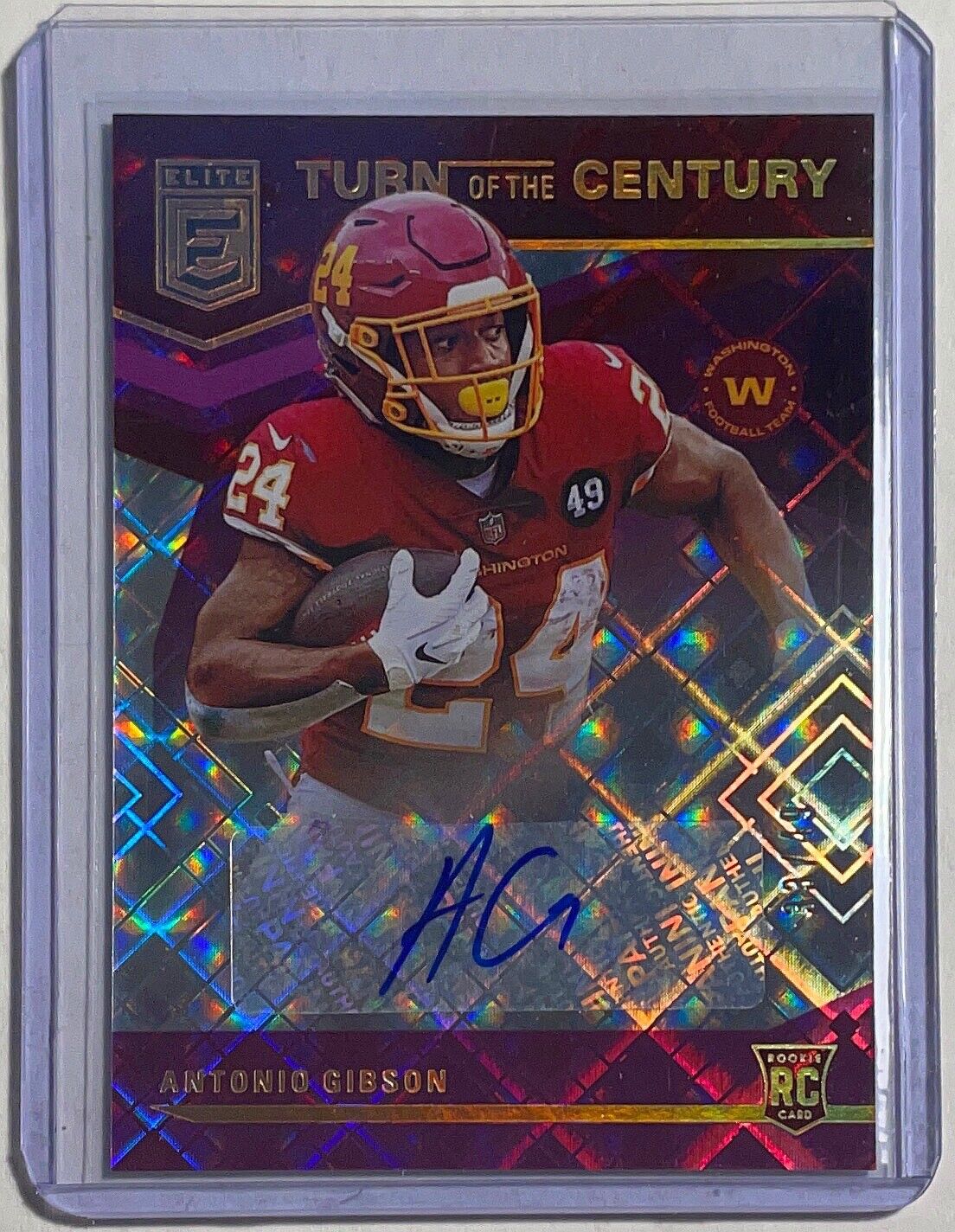 ANTONIO GIBSON 2020 CHRONICLES DONRUSS ELITE AUTO PURPLE ROOKIE RC #D 33/49