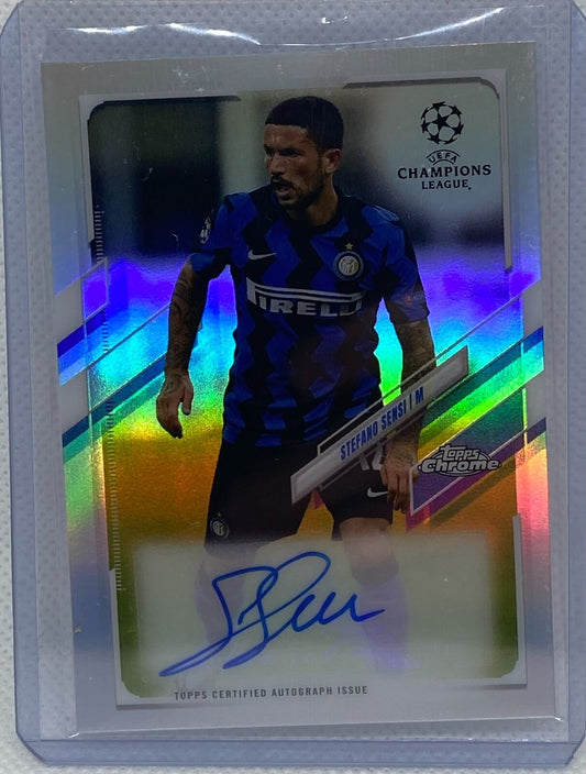 STEFANO SENSI 2020-21 TOPPS CHROME LEAGUE CHAMPIONS REFRACTOR AUTO #CA-SNS