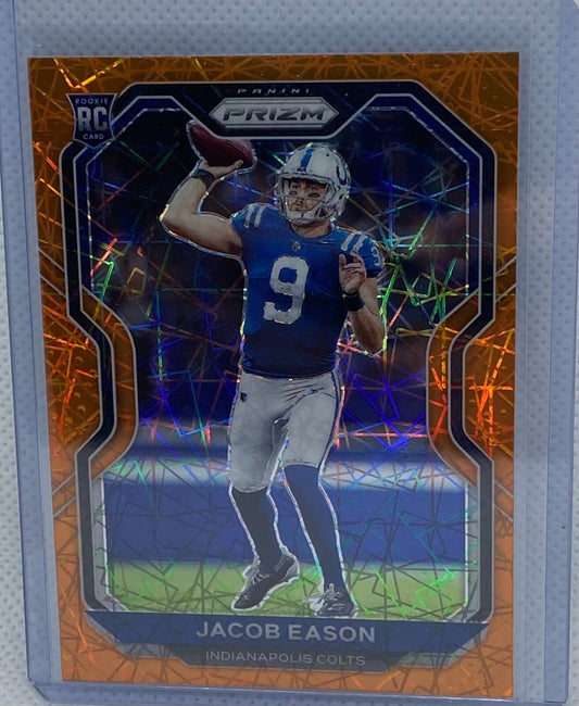 JACOB EASON 2020 PANINI PRIZM ORANGE LASER PRIZM RC #331
