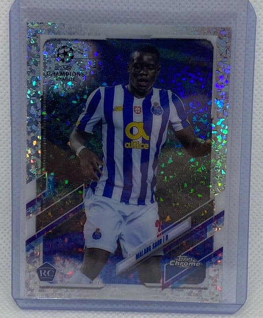 MALANG SARR 2020-21 TOPPS CHROME LEAGUE CHAMPIONS SPECKLE DIAMOND REFRACTOR RC