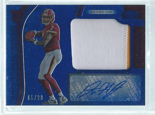 DWAYNE HASKINS 2019 PANINI CERTIFIED FRESHMAN FABRIC BLUE PATCH AUTO RC #D 5/20