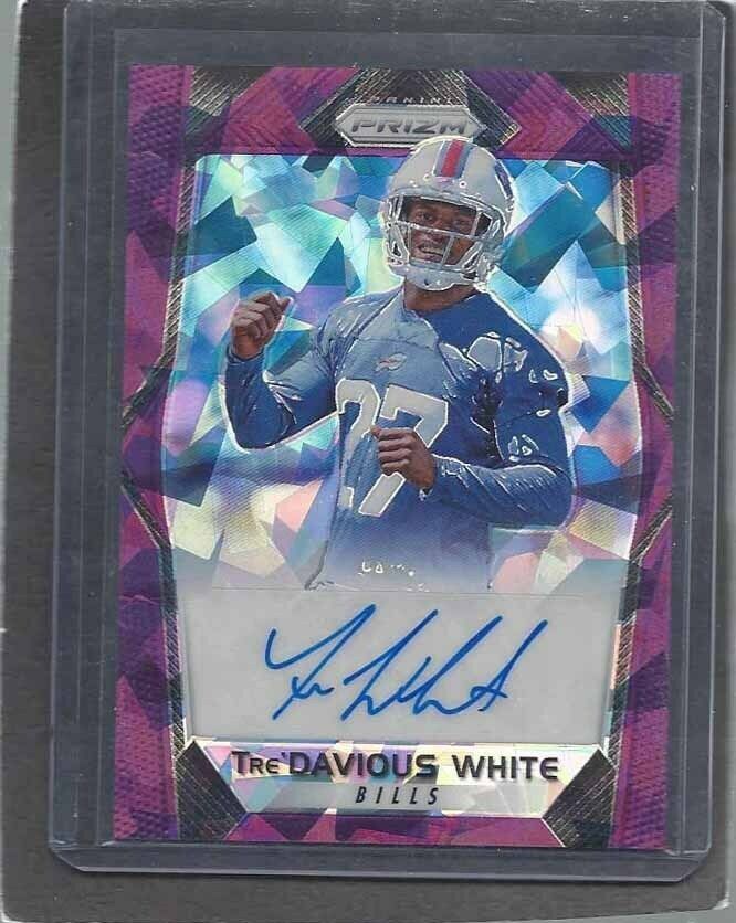 TRE’DAVIOUS WHITE 2017 PANINI PRIZM PURPLE CRYSTALS PRIZMS AUTO RC #D 47/75