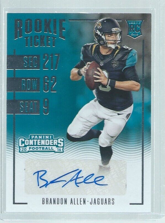BRANDON ALLEN 2016 PANINI CONTENDERS ROOKIE TICKET AUTO RC #190