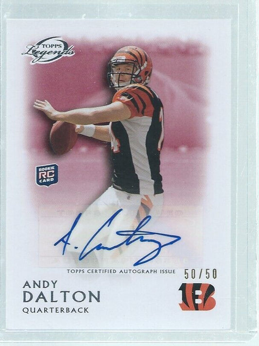 ANDY DALTON 2011 TOPPS LEGENDS RED ROOKIE AUTO RC #D 50/50