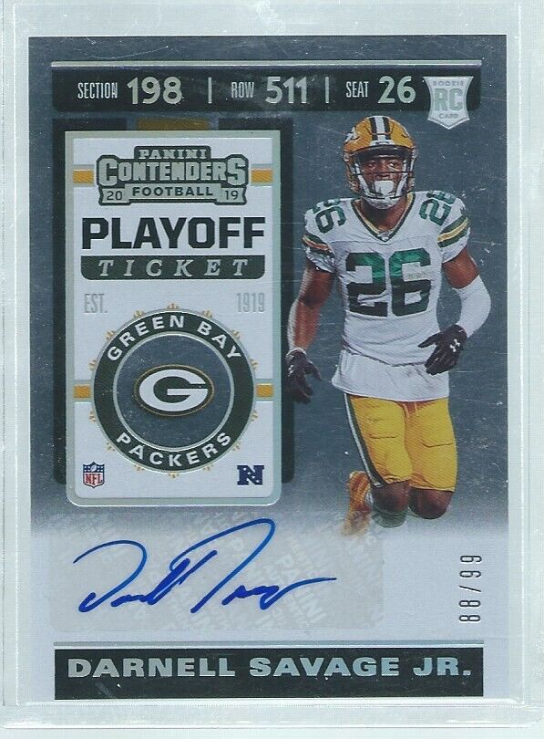 DARNELL SAVAGE JR. 2019 PANINI CONTENDERS PLAYOFF TICKET AUTO RC #D 88/99