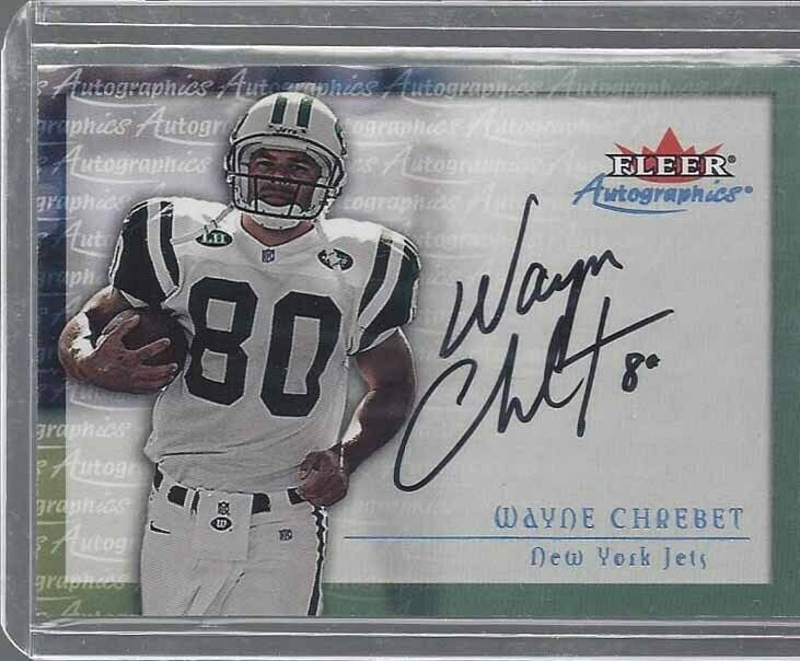 WAYNE CHREBET 2000 SKYBOX AUTOGRAPHICS JETS ON CARD AUTO