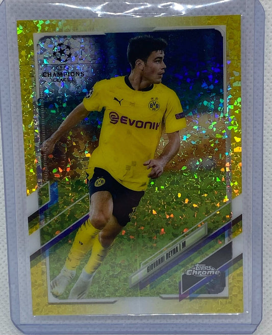 GIOVANNI REYNA 2020-21 TOPPS CHROME CHAMPIONS YELLOW DIAMOND REFRACTOR #D /299