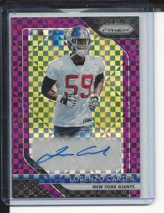 LORENZO CARTER 2018 PANINI PRIZM PURPLE POWER PRIZMS AUTO RC #D 29/49
