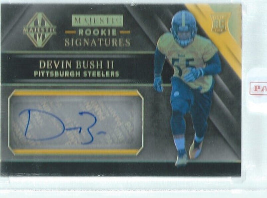 DEVIN BUSH II 2019 PANINI MAJESTIC ROOKIE AUTO GOLD RC #D 6/10