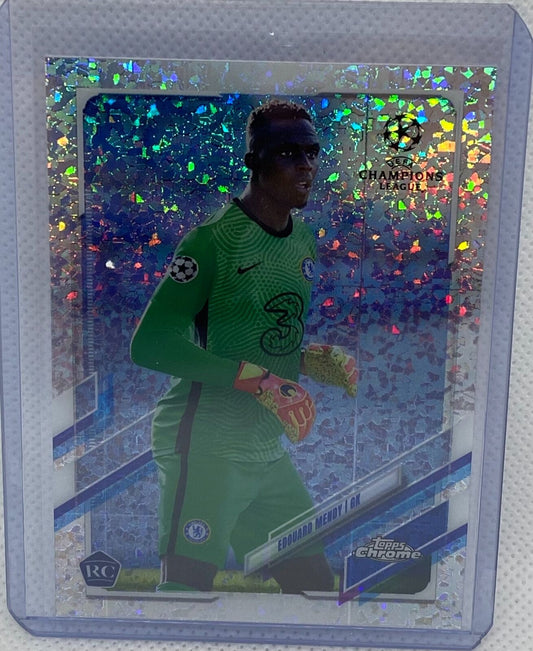 EDOUARD MENDY 2020-21 TOPPS CHROME CHAMPIONS SPECKLE DIAMOND REFRACTOR RC #38