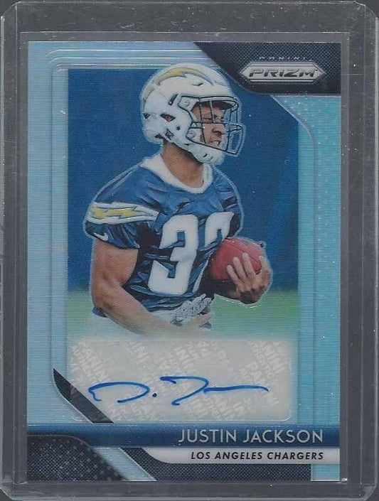 JUSTIN JACKSON 2018 PANINI PRIZM SILVER PRIZM LOS ANGELES CHARGERS AUTO RC