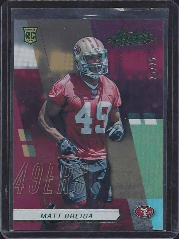 MATT BREIDA 2017 ABSOLUTE 49ERS GREEN ROOKIE RC #D 25/25