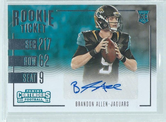 BRANDON ALLEN 2016 PANINI CONTENDERS ROOKIE TICKET VARIATION AUTO RC #262