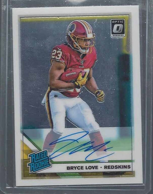 BRYCE LOVE 2019 DONRUSS OPTIC ON CARD RATED ROOKIE AUTO RC #D 73/125