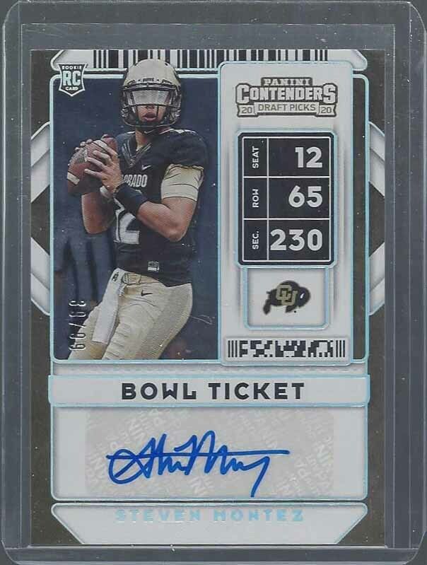 STEVEN MONTEZ 2020 CONTENDERS COLLEGE BOWL TICKET ROOKIE AUTO RC #D 39/99