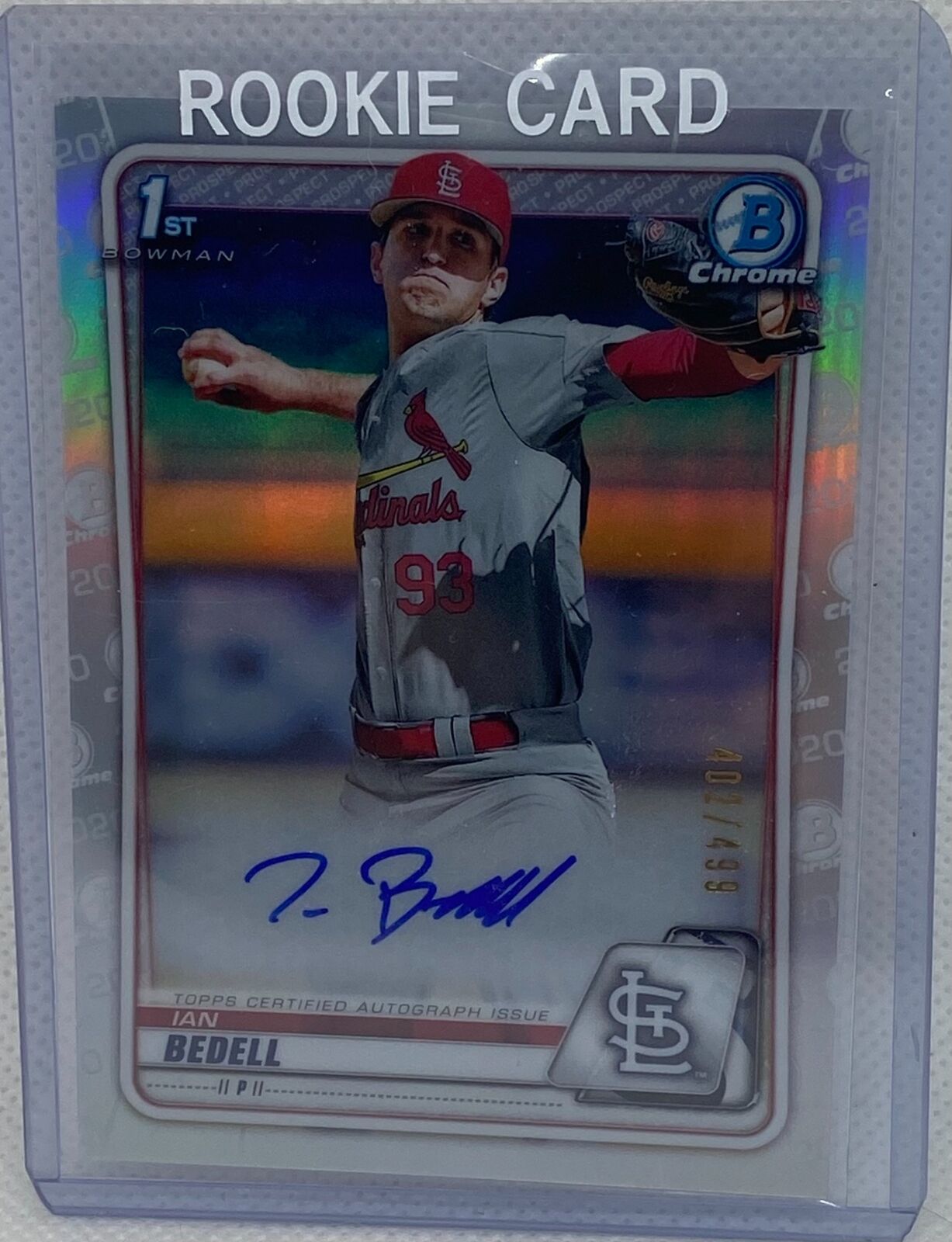 IAN BEDELL 2020 TOPPS 1ST BOWMAN CHROME PROSPECTS REFRACTOR AUTO #D 402/499