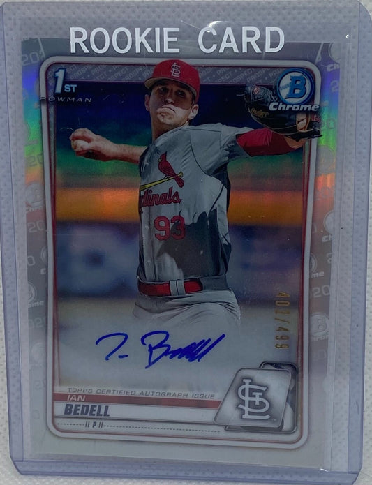 IAN BEDELL 2020 TOPPS 1ST BOWMAN CHROME PROSPECTS REFRACTOR AUTO #D 402/499