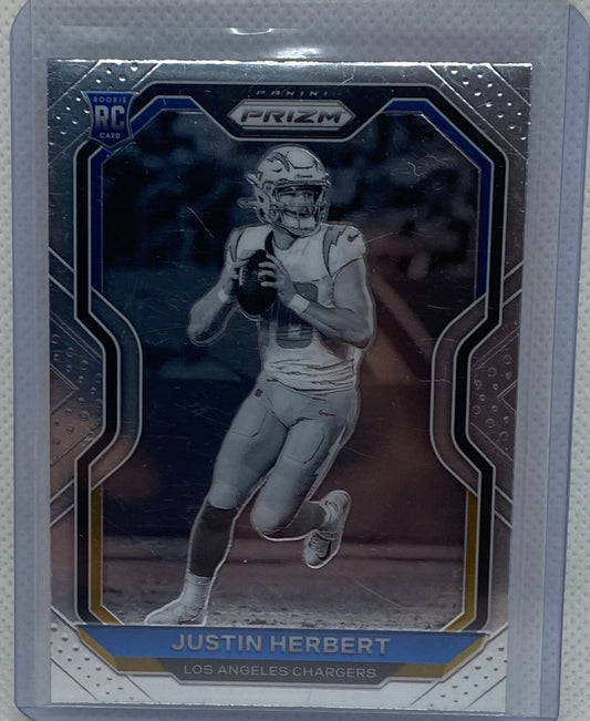 JUSTIN HERBERT 2020 PANINI PRIZM BLACK AND WHITE NEGATIVE SP VARIATION RC #325