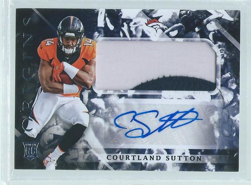 COURTLAND SUTTON 2018 PANINI ORIGINS 2 COLOR PATCH AUTO #108