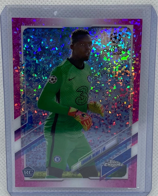 EDOUARD MENDY 2020-21 TOPPS CHROME CHAMPIONS PINK DIAMOND REFRACTOR RC #D /175
