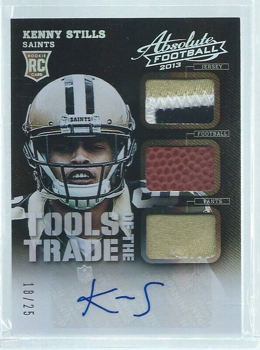 KENNY STILLS 2013 ABSOLUTE TOOLS OF THE TRADE TRIPLE PATCH AUTO RC #D 18/25