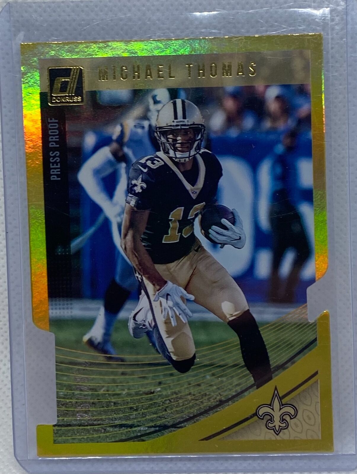 MICHAEL THOMAS 2018 PANINI DONRUSS PRESS PROOF GOLD DIE CUT #D 25/25