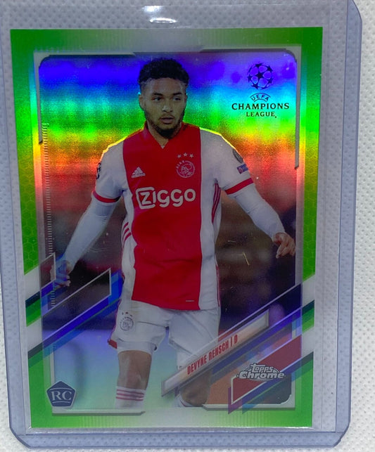 DEVYNE RENSCH 2020-21 TOPPS CHROME CHAMPIONS LEAGUE NEON GREEN REFRACTOR RC /99