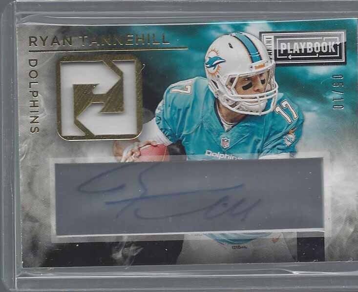 RYAN TANNEHILL 2014 PANINI PLAYBOOK GOLD PATCH ON CARD AUTO #D 5/10
