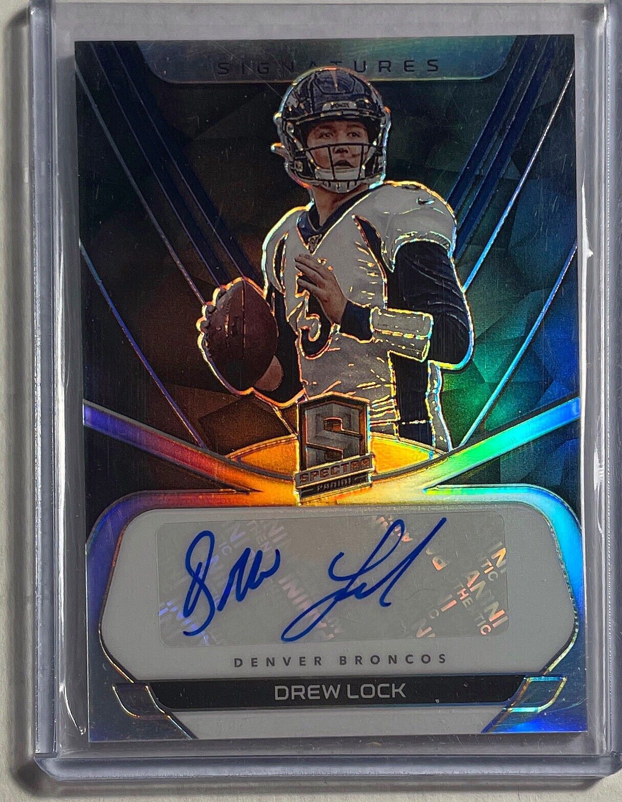 DREW LOCK 2020 PANINI SPECTRA SIGNATURES AUTO SILVER PRIZM #D 07/30
