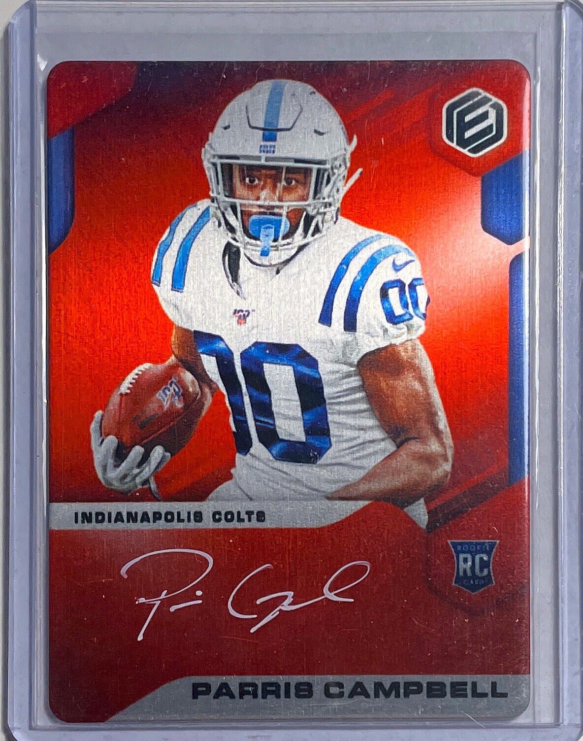 PARRIS CAMPBELL 2019 PANINI ELEMENTS ON CARD AUTO RED ROOKIE RC #D 11/25