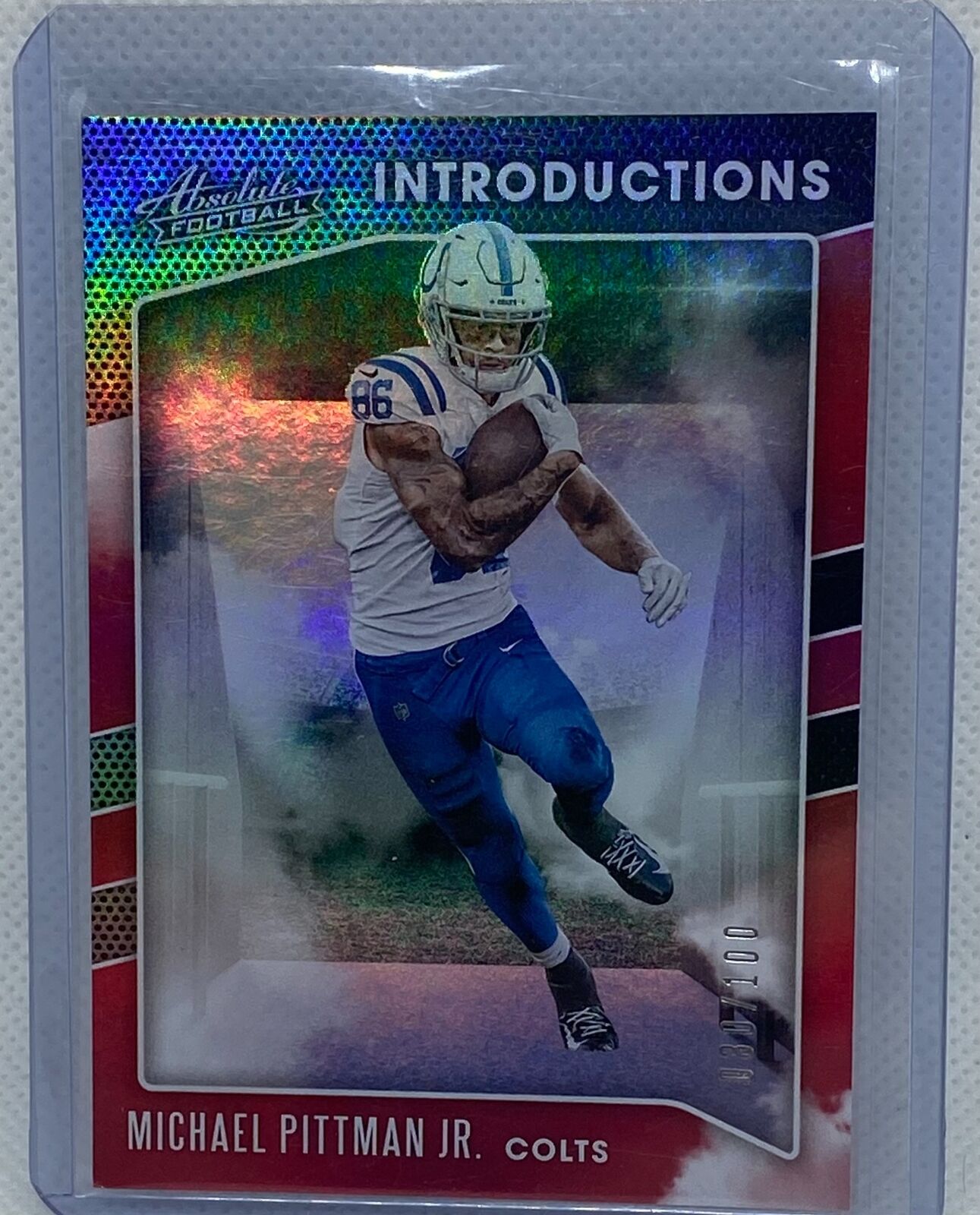 MICHAEL PITTMAN JR. 2020 PANINI ABSOLUTE RED FOIL RC #D 30/100