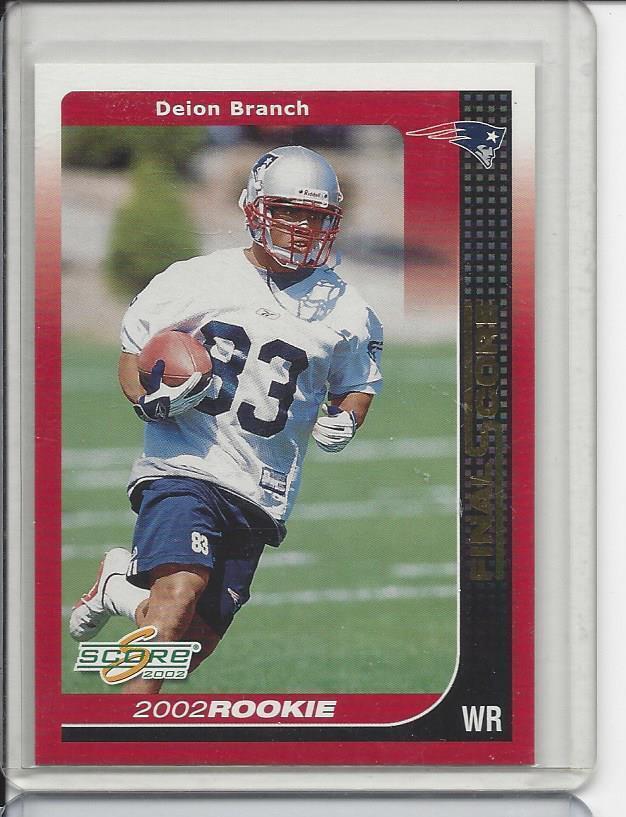 DEION BRANCH 2002 SCORE FINAL SCORE PATRIOTS ROOKIE RC #D 34/100