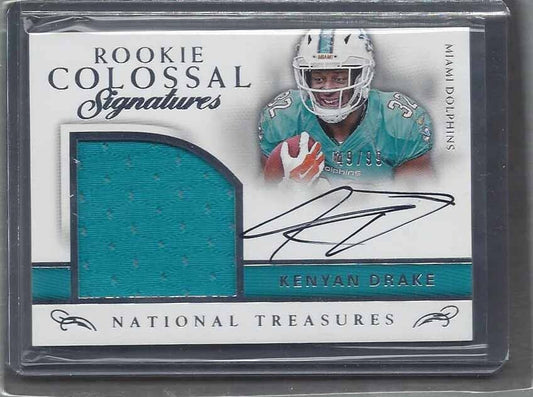 KENYAN DRAKE 2016 NATIONAL TREASURES COLOSSAL JUMBO JERSEY AUTO RC #D 49/99