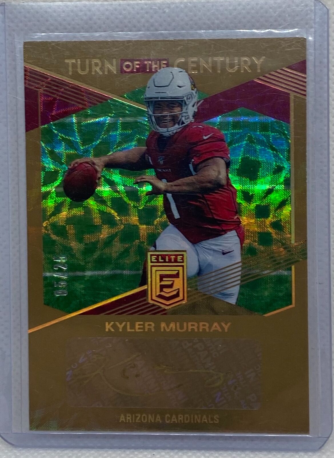 KYLER MURRAY PANINI ELITE ROOKIE TURN OF THE CENTURY GOLD AUTO RC #D 5/25