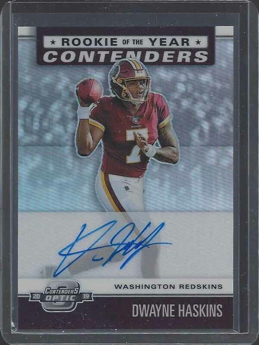 DWAYNE HASKINS 2019 CONTENDERS OPTIC ROOKIE OF THE YEAR ON CARD AUTO RC #D 1/99