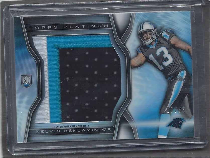 KELVIN BENJAMIN 2014 TOPPS PLATINUM REFRACTOR JUMBO 3 COLOR ROOKIE PATCH RC /68