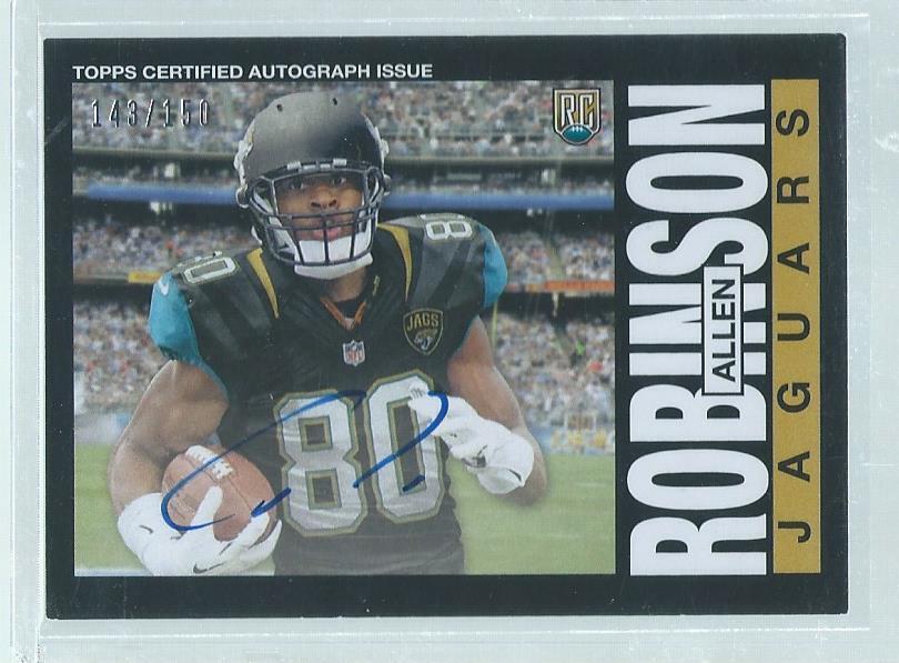 ALLEN ROBINSON 2014 TOPPS 1986 STYLE ON CARD ROOKIE AUTO RC #D 143/150
