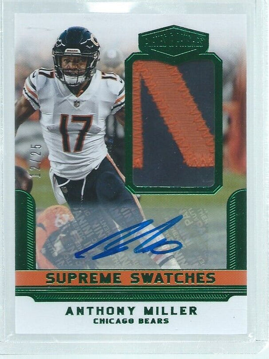 ANTHONY MILLER 2018 PLATES & PATCHES SUPREME 2 CLR PATCH AUTO GREEN RC #D 12/25