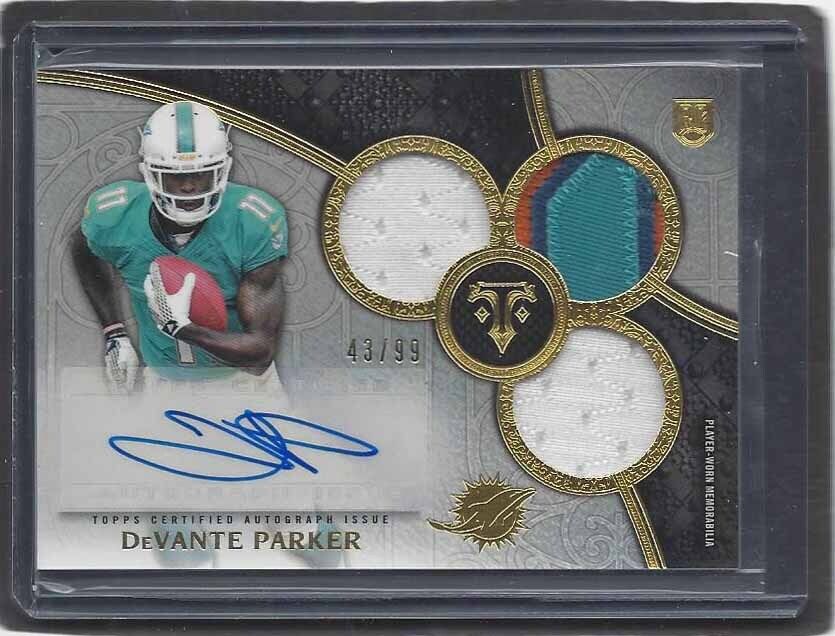 DEVANTE PARKER 2015 TOPPS TRIPLE THREADS RPA JERSEY 4 COLOR PATCH AUTO RC /99